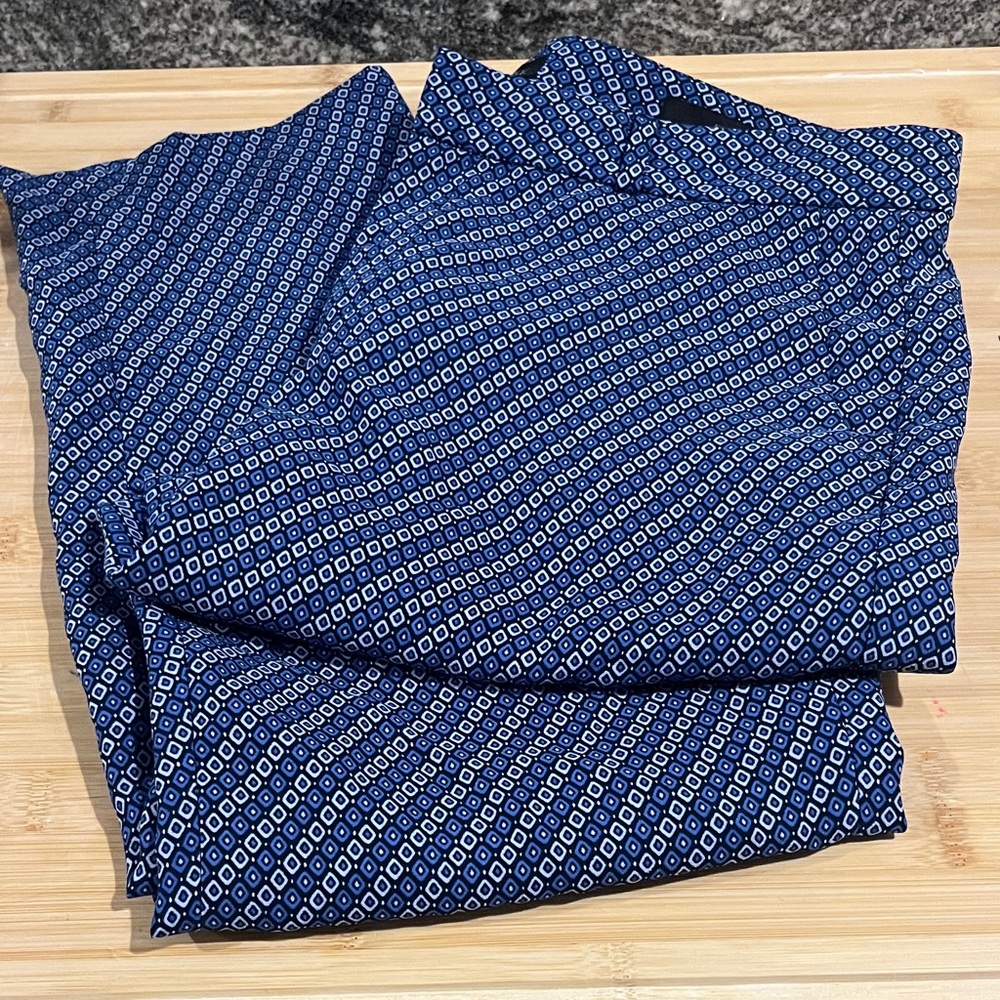 Banana Republic Navy and White Patterned Trousers